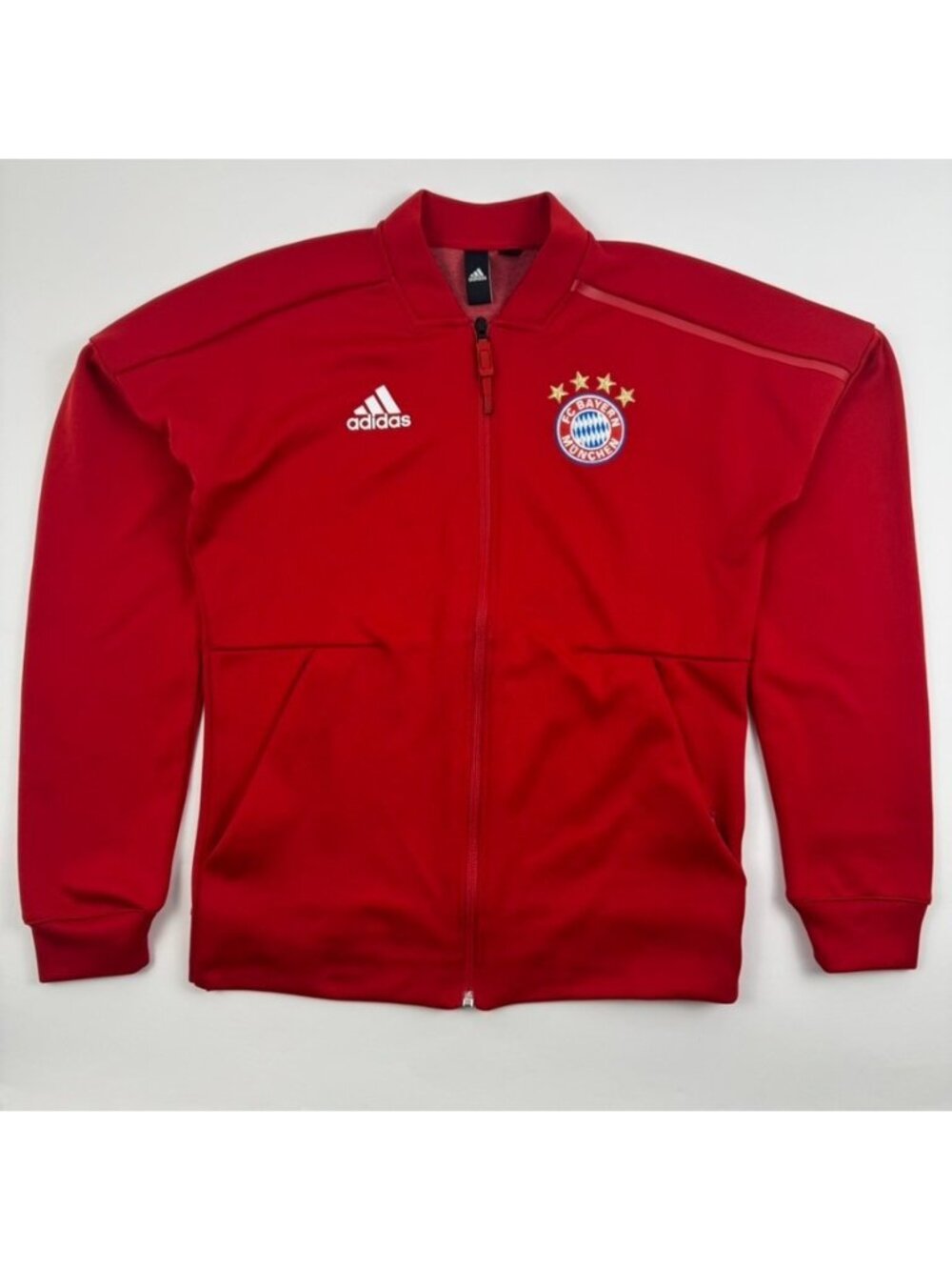 Adidas FC Bayern Munchen Track Jacket Mens Extra Small XS Red Soccer Zip L59